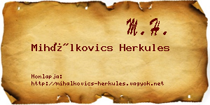Mihálkovics Herkules névjegykártya